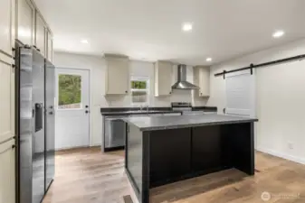 Modern kitchen with stainless appliances