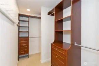 Primary suite wall-in closet