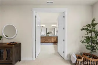 Primary Bedroom into Primary Bath