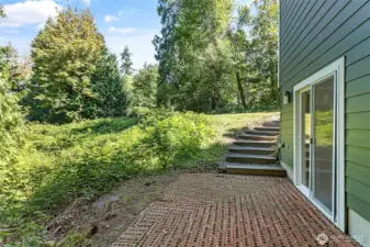 Private entrance to the basement with wide, gradual stairs newly added.