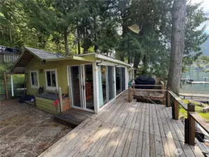 Deck overlooking the lake.