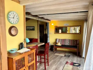 Entrance to your lakefront bungalow.