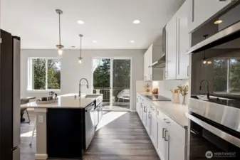 Double Ovens, stainless steel appliances and plenty of workspace
