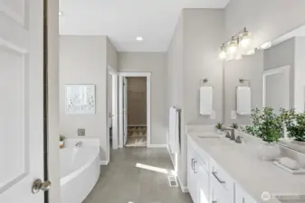 Primary Bathroom with dual sink vanity
