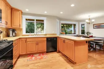 The gas range and quality appliances really shine in the kitchen.