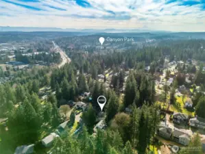 Just a mile and a half to Canyon Park and access to 405