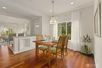 Recessed storage in the half wall can hold favorite cookbooks or treasured decor.