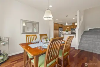 Designated dining space right off the kitchen.