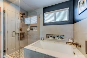 Large shower and soaking tub