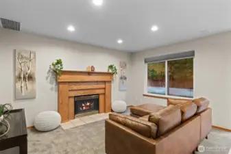 Propane fireplace and new carpet