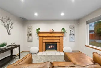 New carpet, propane fireplace