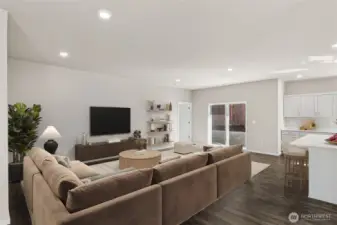 Living room with access to back patio. *Finishes and options will vary.