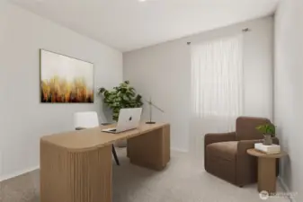 Bedroom 2 off garage - perfect for office space or playroom. *Finishes and options will vary.