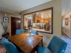 Dining area open to the kitchen.