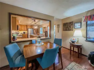 Dining area open to the kitchen.