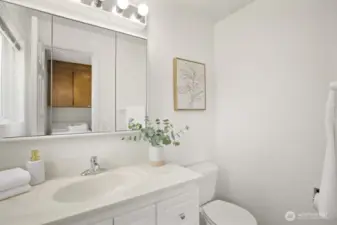 1/2 bath right off of laundry room.