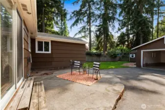 Here’s another look at the private backyard, offering even more space to garden, play, or unwind.
