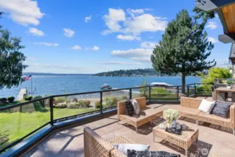 Spacious and inviting, the large deck provides the perfect setting to unwind and enjoy breathtaking lake views.