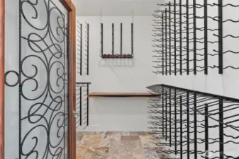 A temperature-controlled WhisperKool wine cellar holds hundreds of bottles - perfect for the serious collector.