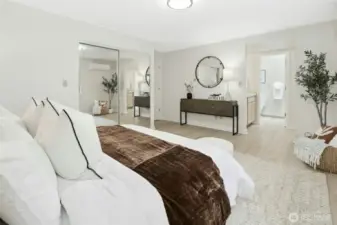 Has it's own 3/4 bath.
