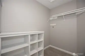 walk-in closet with shelving