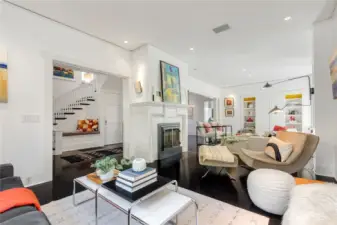 Open, living and dining rooms flow seamlessly