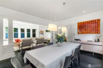 Large dining room outside kitchen