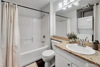 Full bath with a tub for soaking