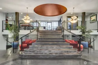 The grand entrance to The Athena welcomes you