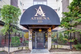 Welcome to The Athena. Secure entrance and onsite management.