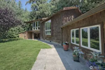 View of addition and courtyard area.