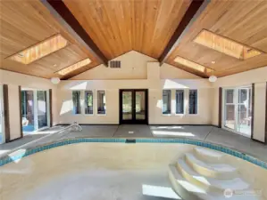 Covered indoor pool area