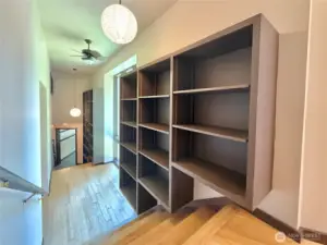 Looking down from family room to landing.