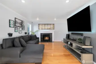 Family room with gas fireplace
