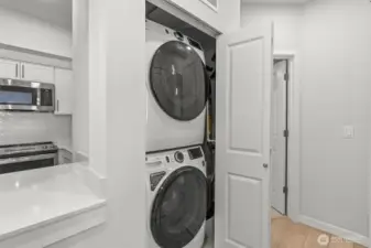 Convenient laundry area.