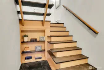 Book shelf door. closed. to hide storage or wine cellar