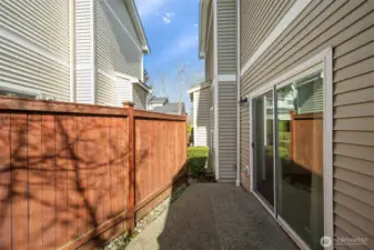 Private patio off dining room