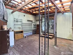 Deck off enclosed porch