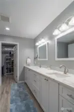 Remodeled Primary Ensuite with two sinks that feature Pull-Out Faucets!