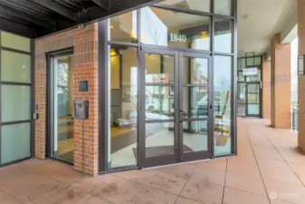 Secured entrance to building.