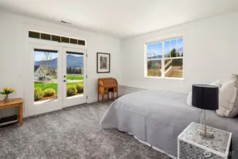 Bedroom with French Doors to outside