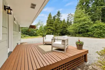 Deck off front of main house.