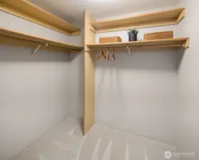 This walk-in closet could be converted into a sleeping area/alcove