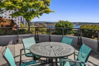 The gardens have been professionally landscaped. Plenty of seating, and grills for all.