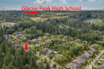 In the attendance zone for Well Regarded Glacier Peak High School, complete with an "unofficial" neighborhood trail.