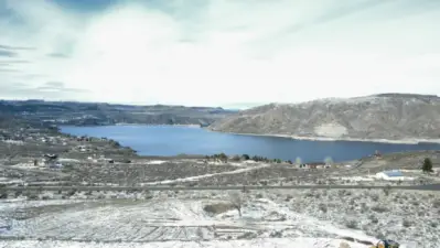 Grand Coulee Dam Lights Up At Night.