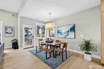 Expanded dining room. Wall removal design by engineer