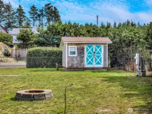 well maintained, water, power, septic on site. Spacious storage shed and fire pit.