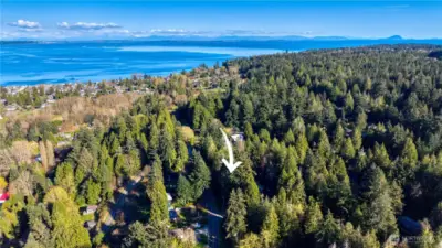 Looking South East you can see Mount Baker off in the distance.