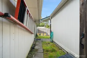 Covered ramp from house to garage.